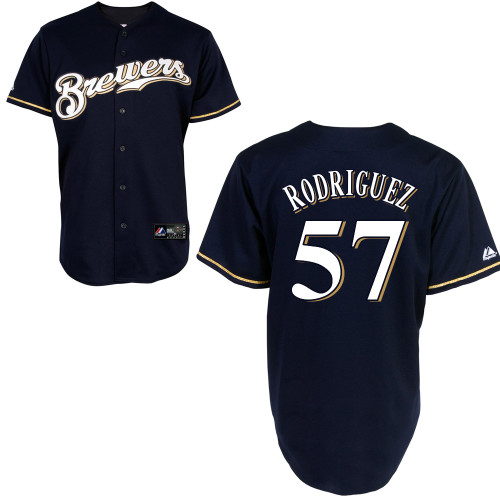 Francisco Rodriguez #57 mlb Jersey-Milwaukee Brewers Women's Authentic 2014 Navy Cool Base BP Baseball Jersey